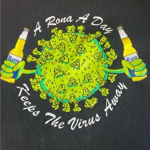 Corona Full Send Limited Edition Mens-Large “A Rona A Day” Funny Graphic T-shirt